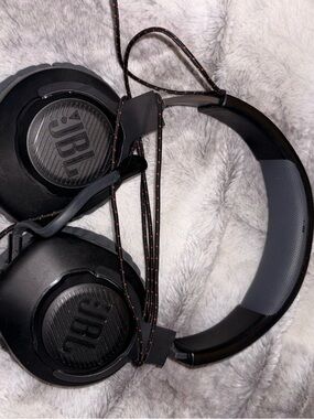 JBL Black Over-Ear Wired Headphones with Red-Accented Cable